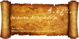 Andorka Ábrahám névjegykártya